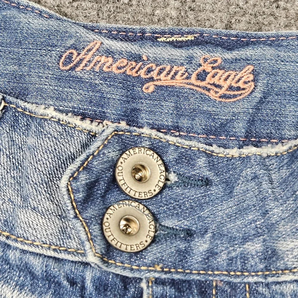 Vintage American Eagle Denim Shorts Deadstock Size 12 Hong Kong Light Wash Y2K‎